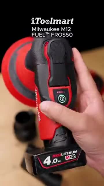 เครื่องขัดกระดาษทรายกลมไร้สาย Milwaukee M12 FUEL™ FROS50-0 Random Orbital Sander ขนาด 5 มม. (ตัวเปล่า)