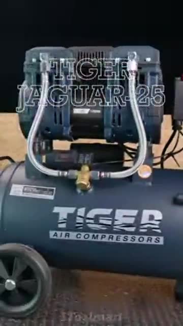 ปั๊มลมชนิด เงียบ แบบไร้น้ำมัน Tiger Jaguar25 ขนาด 25 ลิตร (รอบเร็ว 2850)