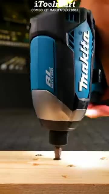 ชุดสว่านไร้สาย COMBO KIT MAKITA DLX2180J ประกอบด้วย ไขควงกระแทก DTD153 และ สว่านกระแทก DHP484 (18V.)