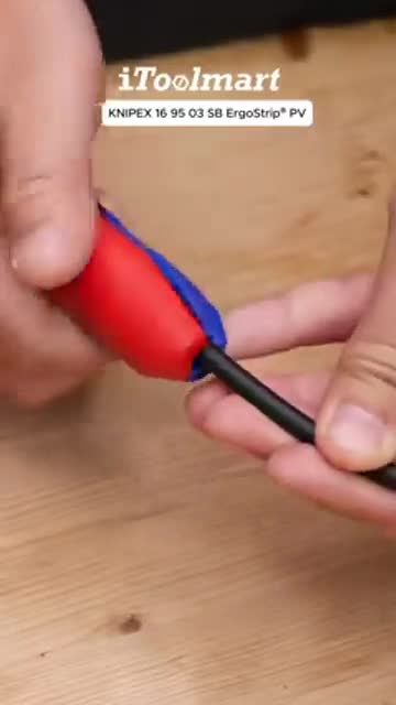 เครื่องปอกสายไฟ สายเคเบิล KNIPEX 16 95 03 SB ErgoStrip® PV สำหรับงานโซลาร์เซลล์