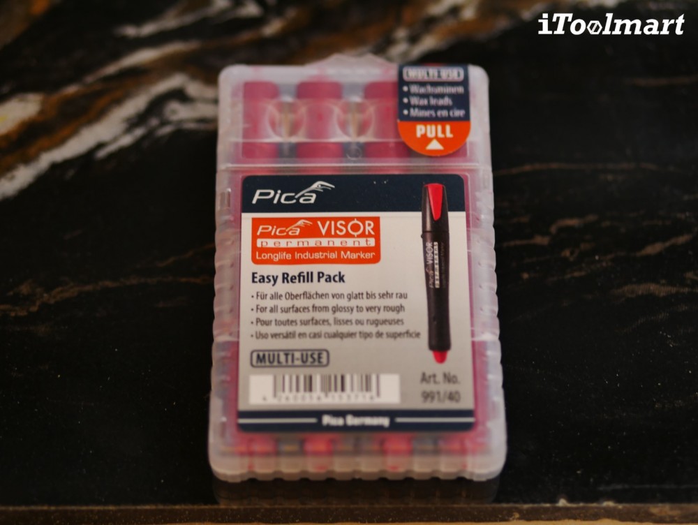 ไส้ปากกาเขียนงาน PICA 991/40 VISOR permanent Easy Refill Pack สีแดง
