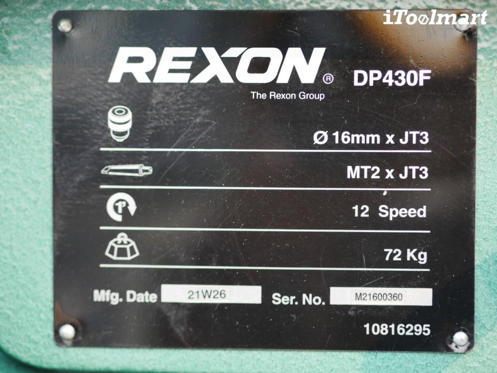 สว่านแท่น REXON DP-430F ขนาด 1 นิ้ว (25 mm.) 850 W.