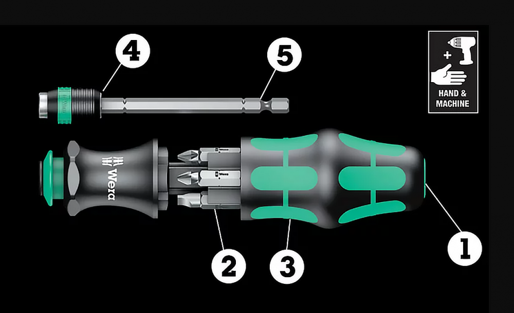 ไขควงก๊อกแก๊ก Wera Kraftform Kompakt 27 RA 1 SB 05073660001 ชุด 6 ชิ้น