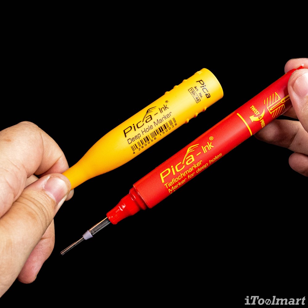ปากกา มาร์คจุด สีแดง PICA INK 150/40/SB Red marker for deep holes