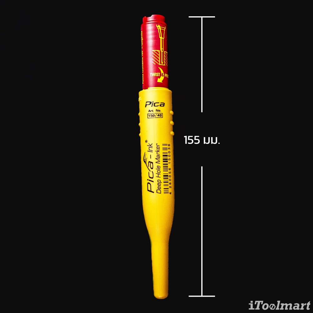  ปากกา มาร์คจุด PICA INK 150/40/SB สีแดง marker for deep holes