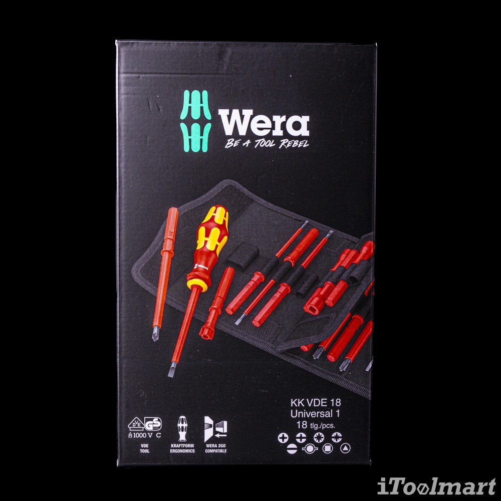 ชุดไขควง Wera Kraftform Kompakt VDE 18 Universal 1 05003471001 ชุด 18 ชิ้น