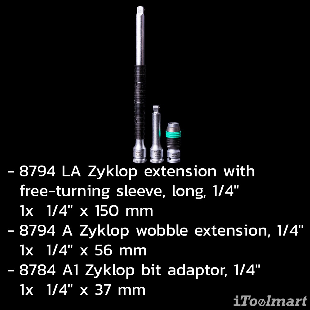 ชุดประแจ Wera Zyklop Speed 8100 SA 6 ขนาด 1/4 นิ้ว 05004016001 ชุด 28 ชิ้น