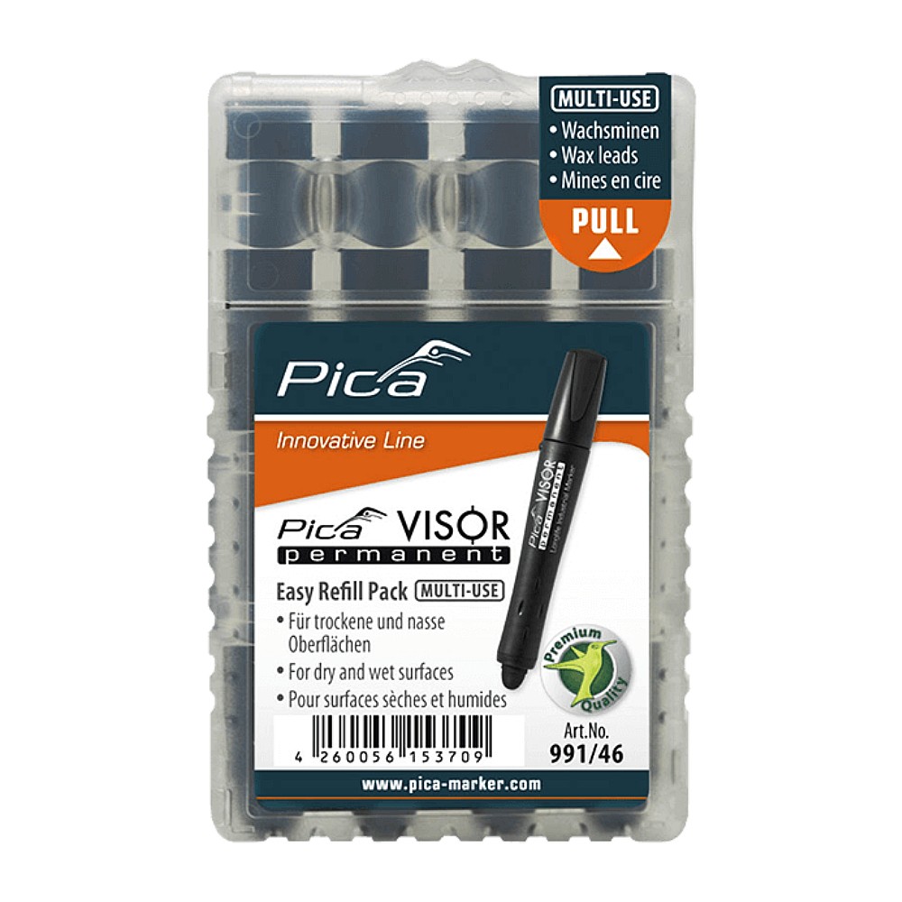 ไส้ปากกา มาร์คเกอร์ PICA 991/46 Visor Permanent, Easy Refill Pack, สีดำ ขนาด 10.0 mm.