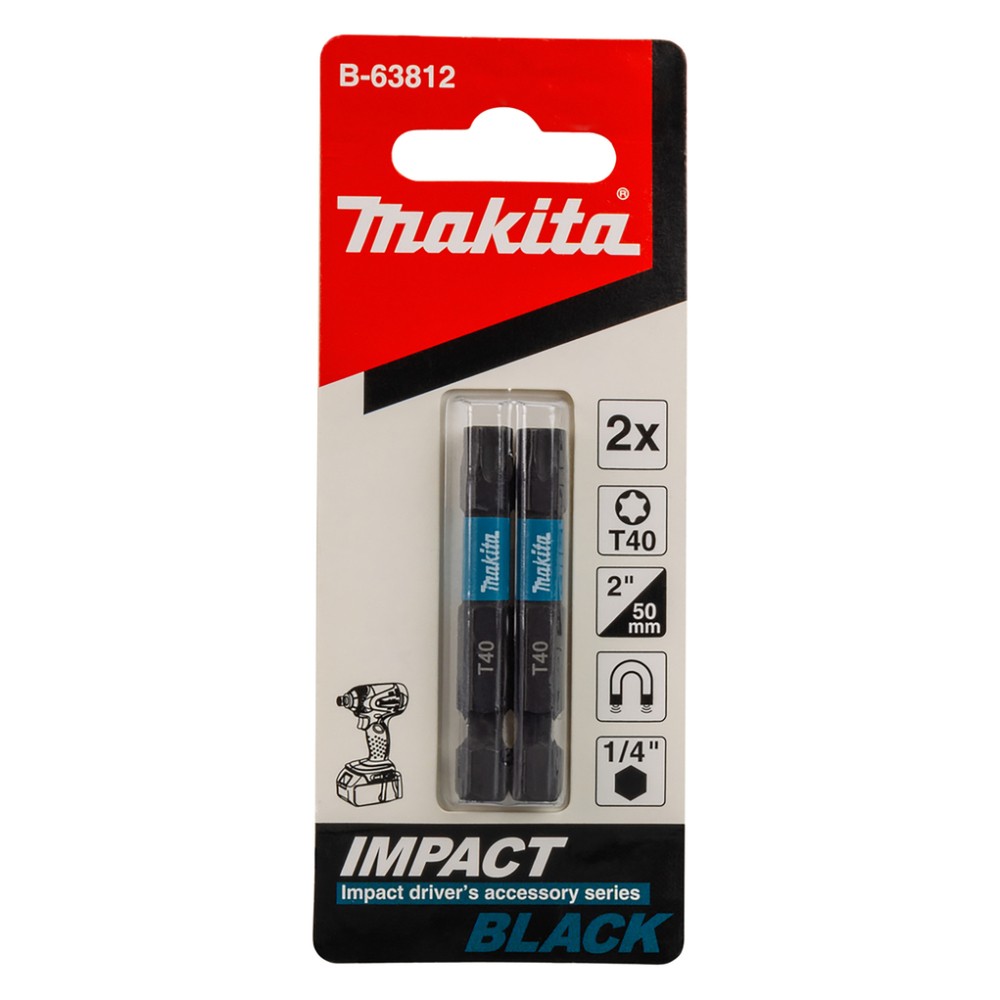 ดอกไขควง Impact Black MAKITA B-63812 T40 ขนาด 50 mm. (แพ็ค 2 ชิ้น)