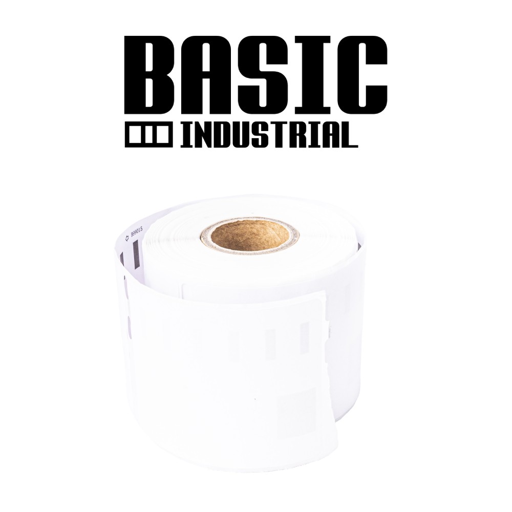 เทปติดฉลาก BASIC INDUSTRIAL S0722440 (99015 with chip) ขนาด 54 x 70 มม. สีขาว สำหรับเครื่องพิมพ์ Dymo 450, 450 Turbo, 550, 550 Turbo