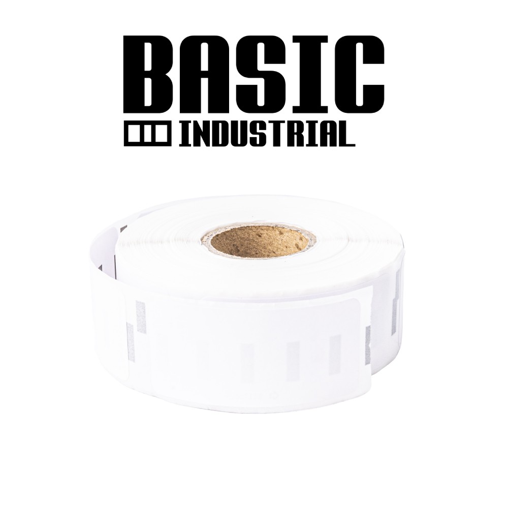 เทปติดฉลาก BASIC INDUSTRIAL S0722520 (11352 with chip) ขนาด 25 x 54 มม. สีขาว