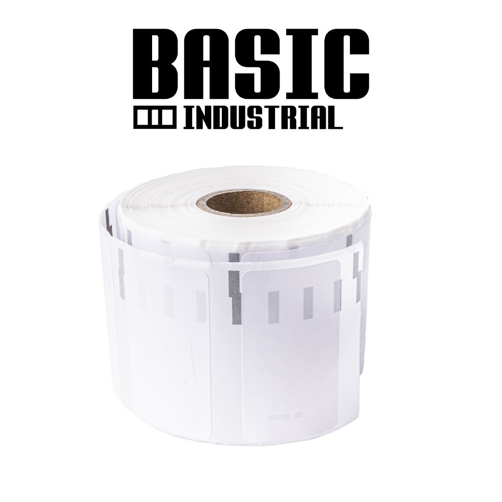 เทปติดฉลาก BASIC INDUSTRIAL S0722550 (11355 with chip) ขนาด 19 x 51 มม. สีขาว สำหรับเครื่องพิมพ์ Dymo 450, 450 Turbo, 550, 550 Turbo