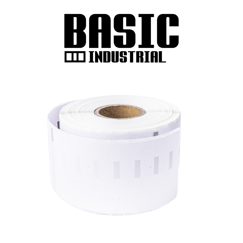 เทปติดฉลาก BASIC INDUSTRIAL S0722560 (11356 with chip) ขนาด 41 x 89 มม. สีขาว สำหรับเครื่องพิมพ์ Dymo 450, 450 Turbo, 550, 550 Turbo