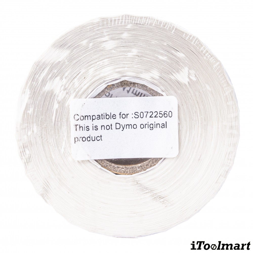 เทปติดฉลาก BASIC INDUSTRIAL S0722560 (11356 with chip) ขนาด 41 x 89 มม. สีขาว สำหรับเครื่องพิมพ์ Dymo 450, 450 Turbo, 550, 550 Turbo