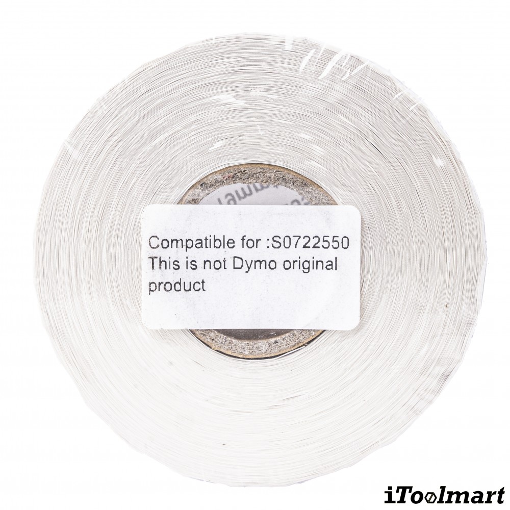 เทปติดฉลาก BASIC INDUSTRIAL S0722550 (11355 with chip) ขนาด 19 x 51 มม. สีขาว สำหรับเครื่องพิมพ์ Dymo 450, 450 Turbo, 550, 550 Turbo