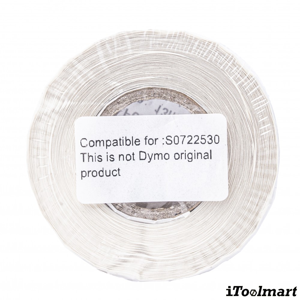 เทปติดฉลาก BASIC INDUSTRIAL S0722530 (11353 with chip) ขนาด 13 x 25 มม. สีขาว สำหรับเครื่องพิมพ์ Dymo 450, 450 Turbo, 550, 550 Turbo