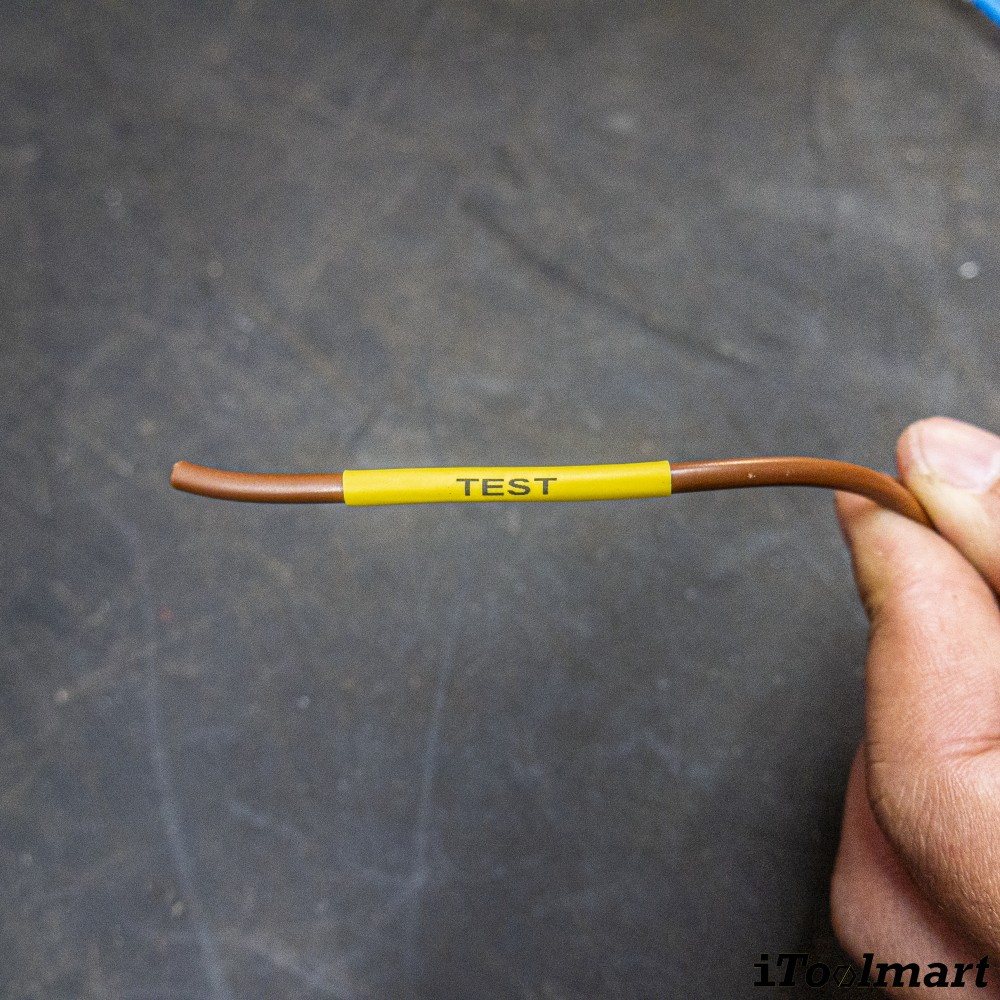 เทปพิมพ์ท่อหด BASIC INDUSTRIAL RS5Y Heat Shrink Tube สีเหลือง ขนาด 9 มม. x 2.5 ม. สำหรับเครื่องพิมพ์ Dymo Rhino 4200, 5000 Label printer
