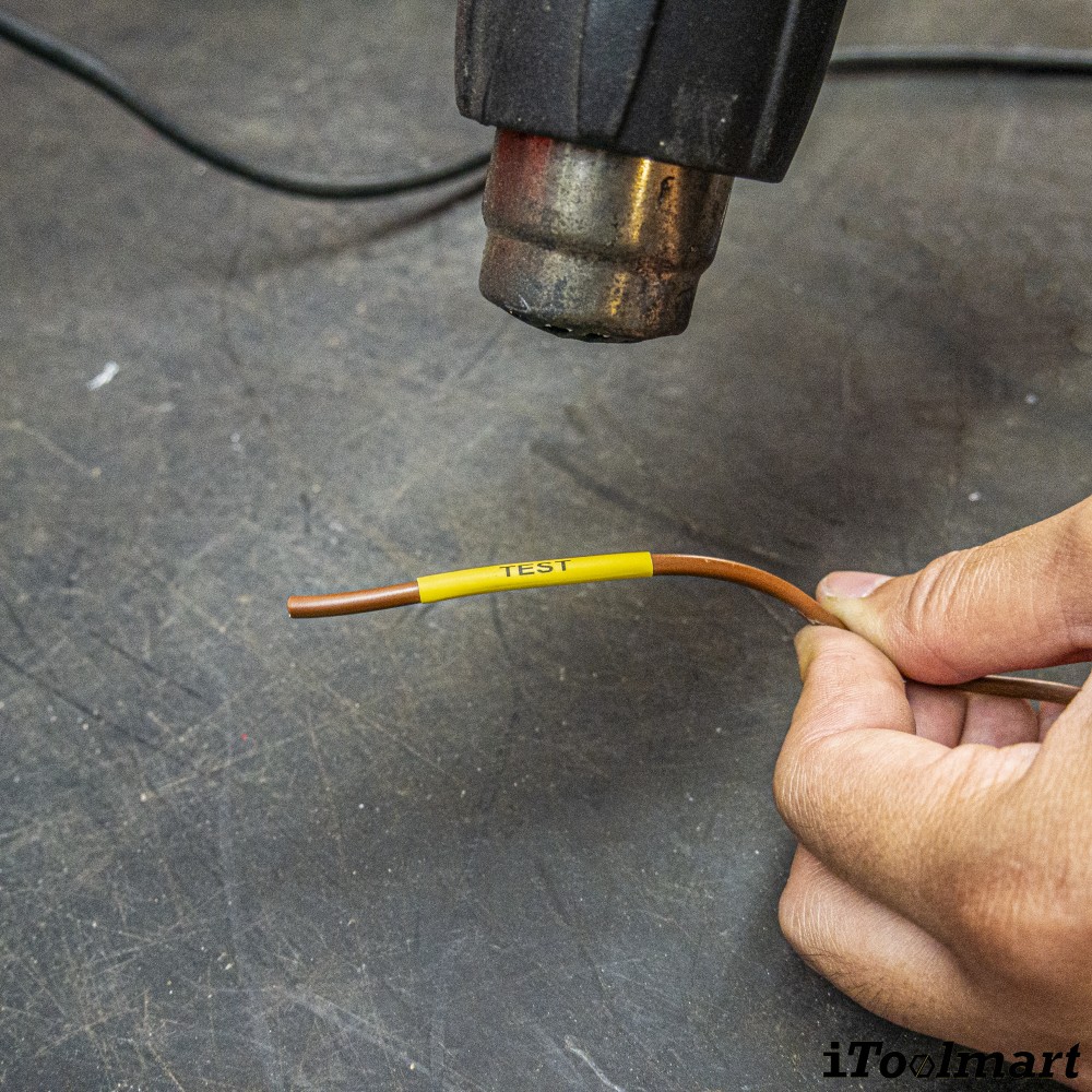 เทปพิมพ์ท่อหด BASIC INDUSTRIAL RS5Y Heat Shrink Tube สีเหลือง ขนาด 9 มม. x 2.5 ม. สำหรับเครื่องพิมพ์ Dymo Rhino 4200, 5000 Label printer