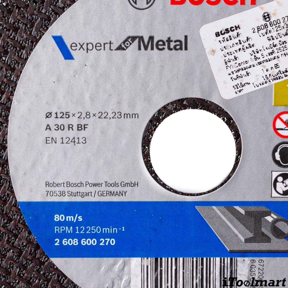 ใบตัดเหล็ก BOSCH ขนาด 5 นิ้ว หนา 3 มิล A 30 R BF
