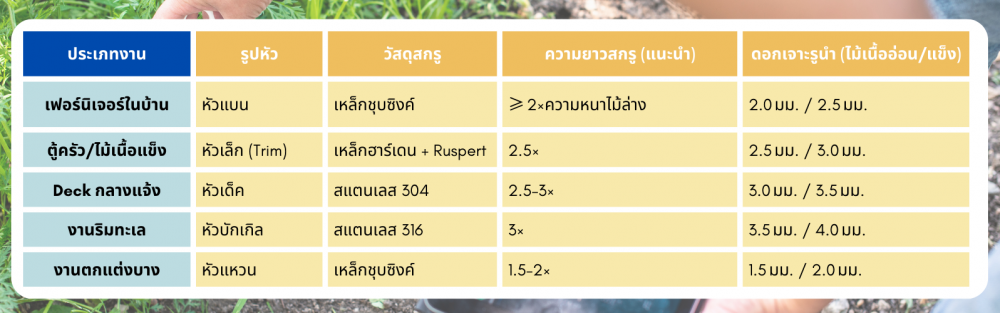 มือใหม่ใช้ ตะปูเกลียวยึดไม้ ระวัง 6 จุดพลาดที่ทำให้งานพังยับ มือใหม่ใช้ ตะปูเกลียวยึดไม้ ระวัง 6 จุดพลาดที่ทำให้งานพังยับ