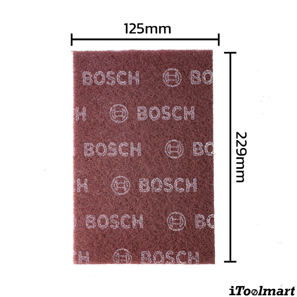 แผ่นใยขัด สำหรับขัดผิวด้าน BOSCH Best for Finish Matt 6x9 นิ้ว 152 x 229 mm  เบอร์ 320 สีน้ำตาลเเดง