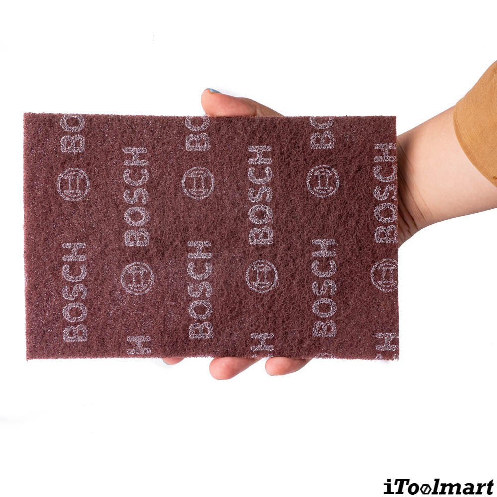 แผ่นใยขัด สำหรับขัดผิวด้าน BOSCH Best for Finish Matt 6x9 นิ้ว 152 x 229 mm  เบอร์ 320 สีน้ำตาลเเดง