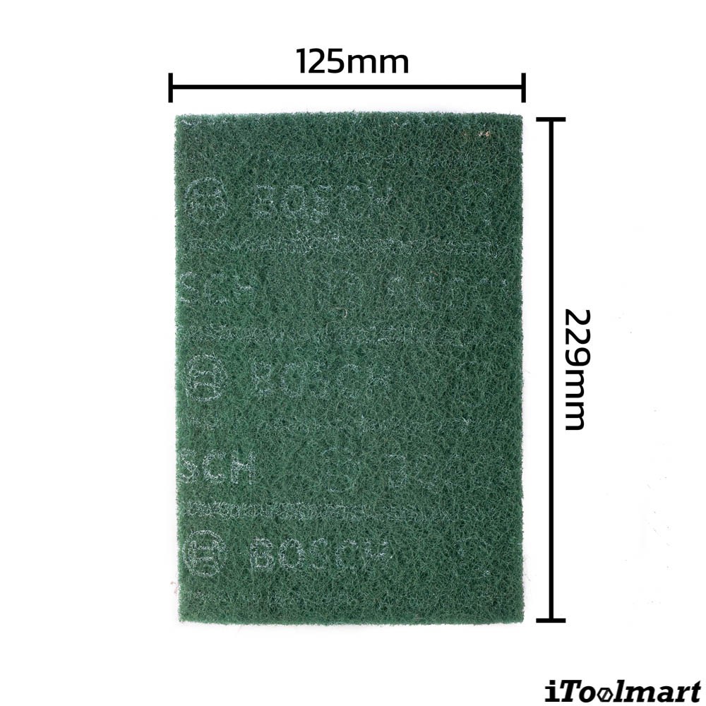 แผ่นใยขัด สำหรับขัดผิวมาตรฐาน BOSCH Expert for Finish 6x9 นิ้ว 152 x 229 mm  สีเขียว