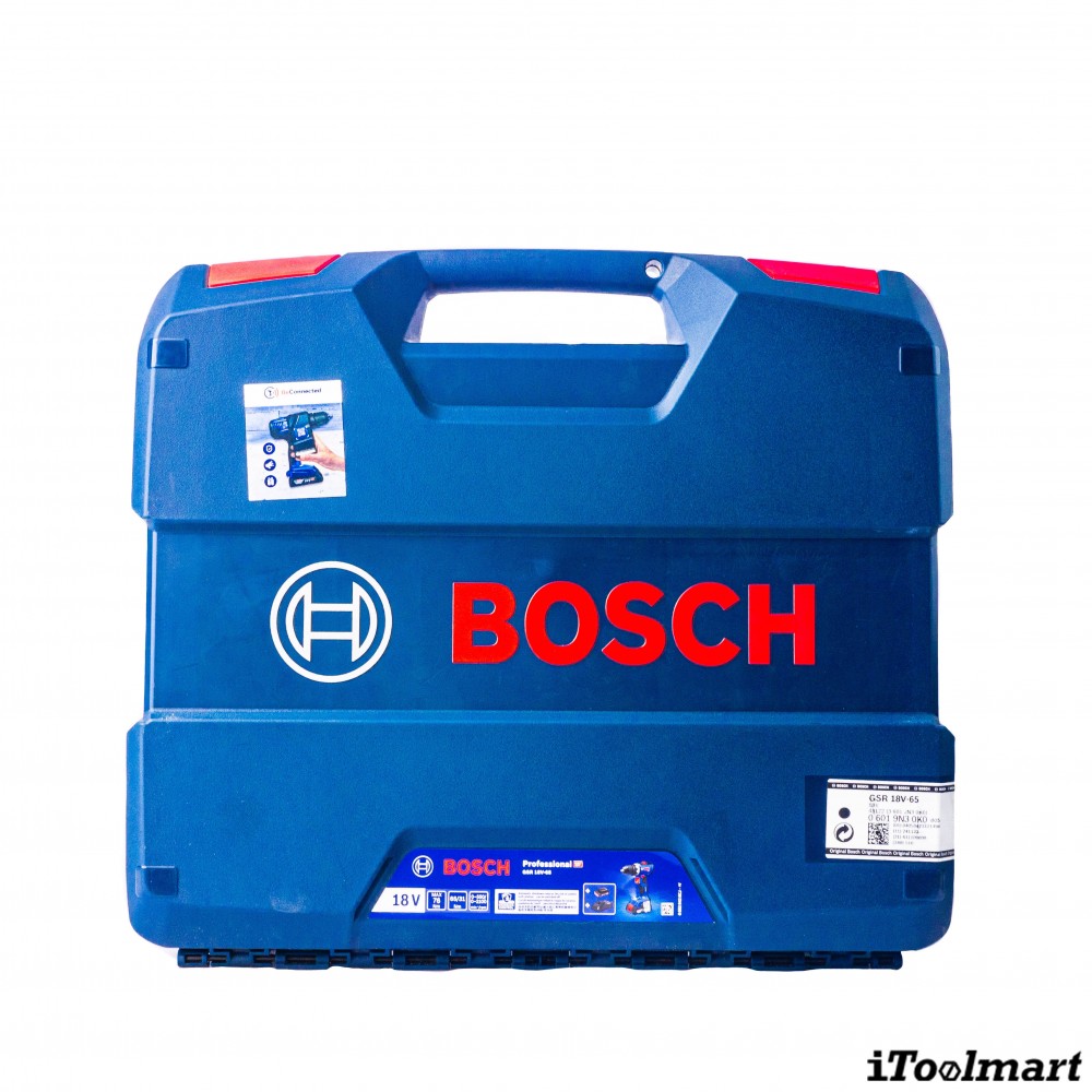 สว่านไร้สาย BOSCH GSR 18V 65 Professional พร้อมแบตเตอรี่และแท่นชาร์จ