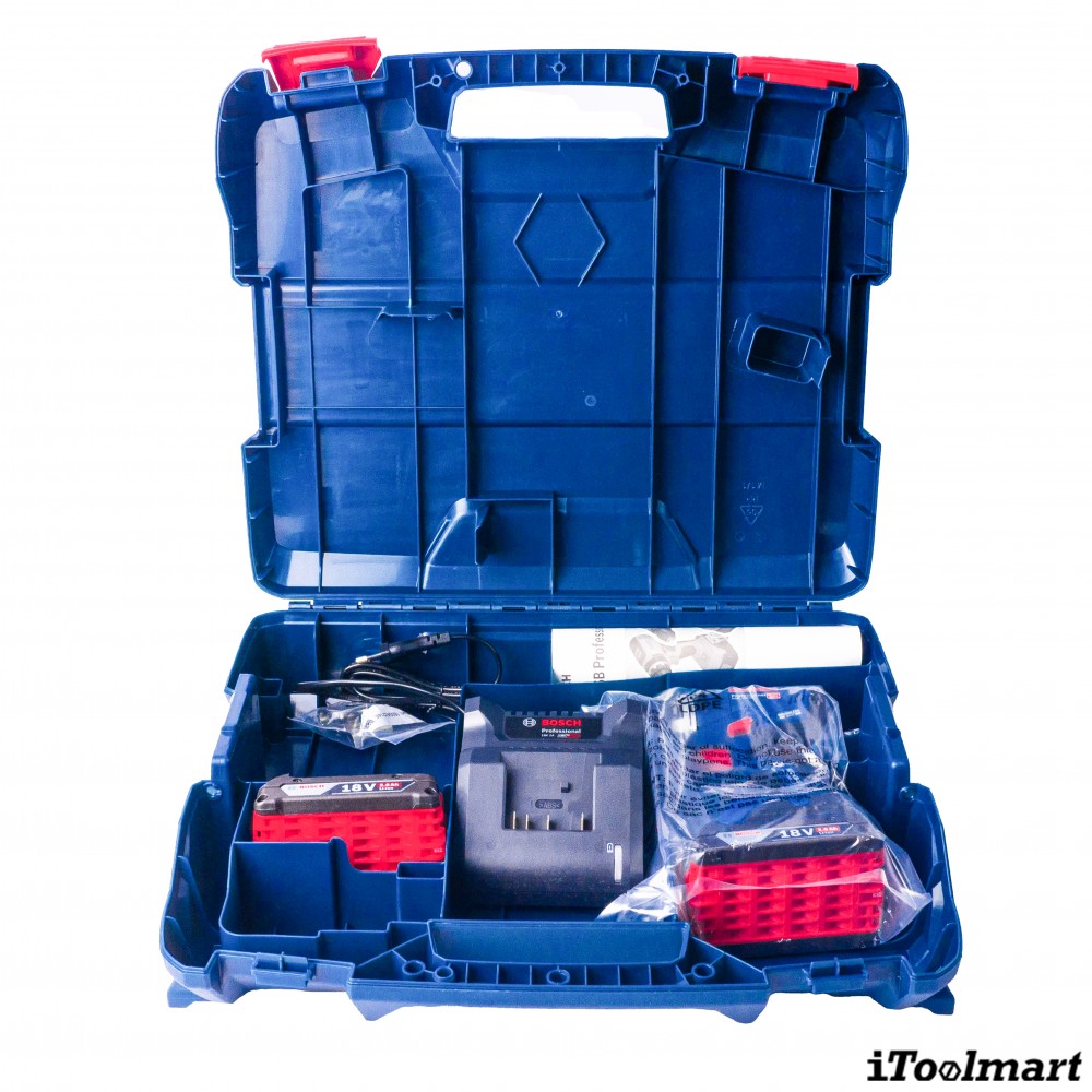 สว่านไร้สาย BOSCH GSR 18V 65 Professional พร้อมแบตเตอรี่และแท่นชาร์จ