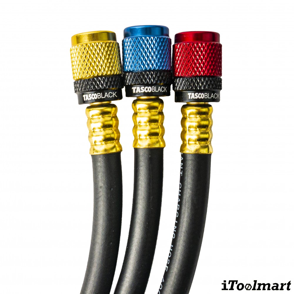 สายชาร์จน้ำยาแอร์ TASCO BLACK TB120RS HOSE ระบบ Leak Lock สำหรับน้ำยา R21  R22  R134a  R404A