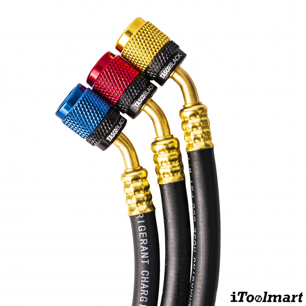 สายชาร์จน้ำยาแอร์ TASCO BLACK TB120RS HOSE ระบบ Leak Lock สำหรับน้ำยา R21  R22  R134a  R404A