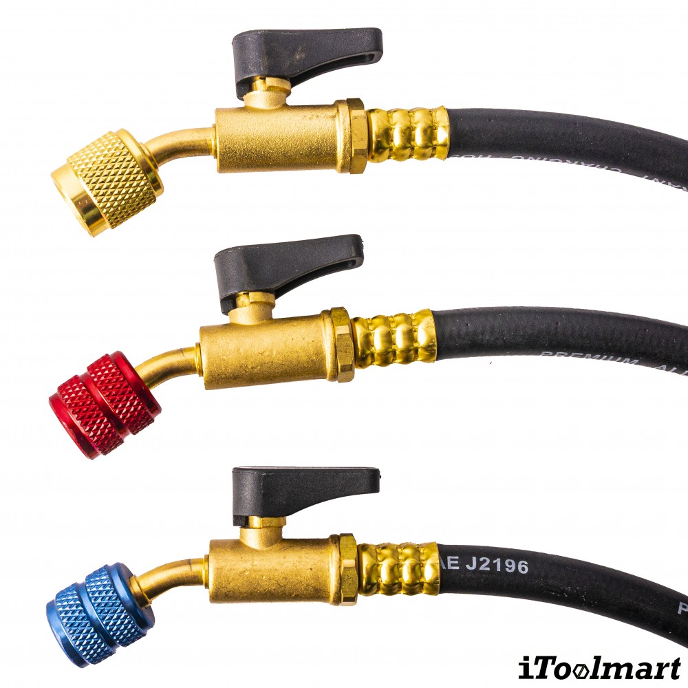สายชาร์จน้ำยาแอร์ แบบมีบอลวาล์ว TASCO BLACK TB140SM HBV ความยาว 150 ซม  สำหรับน้ำยา R32  R410A