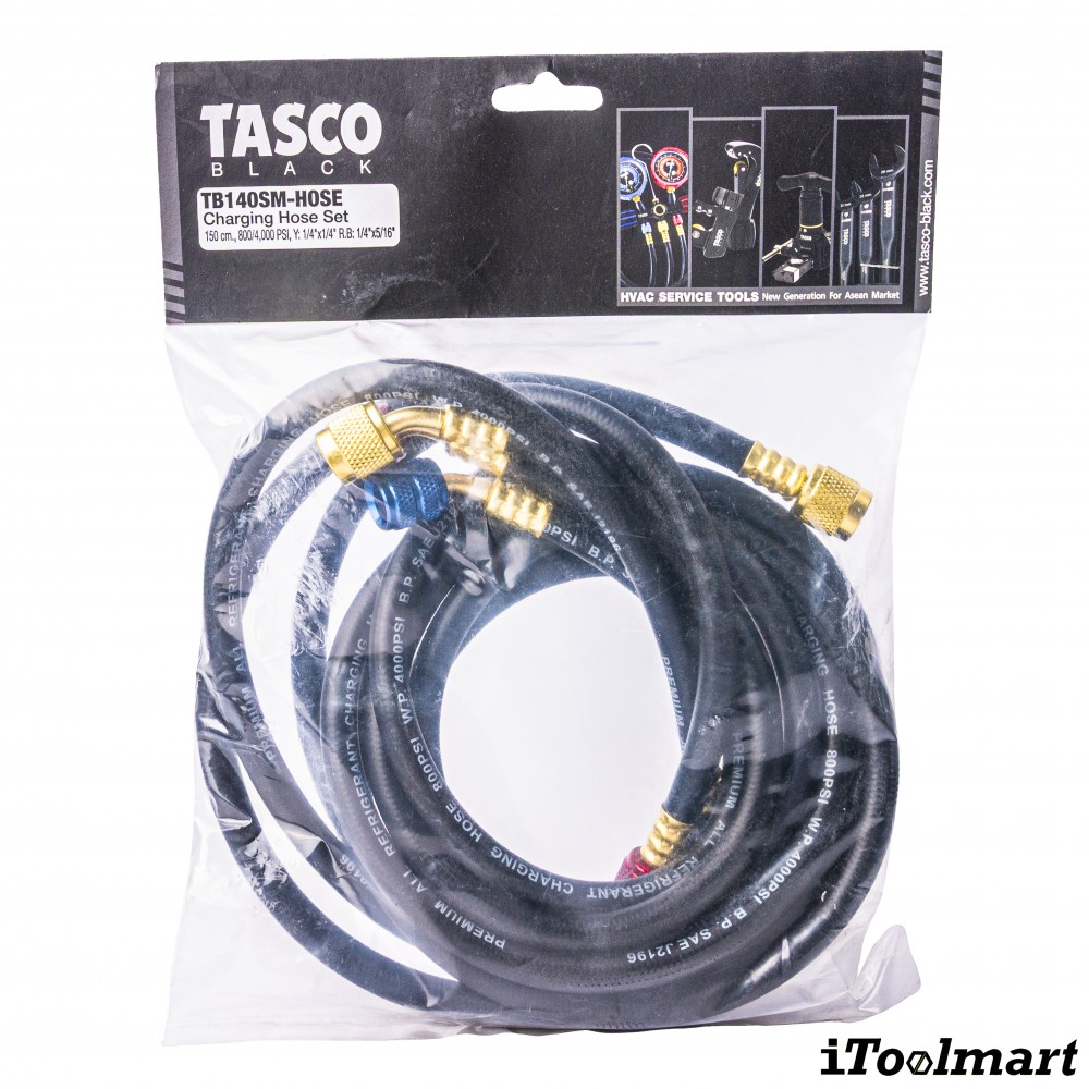 สายชาร์จน้ำยาแอร์ TASCO BLACK TB140SM HOSE ความยาว 150 ซม  สำหรับน้ำยา R32  R410A