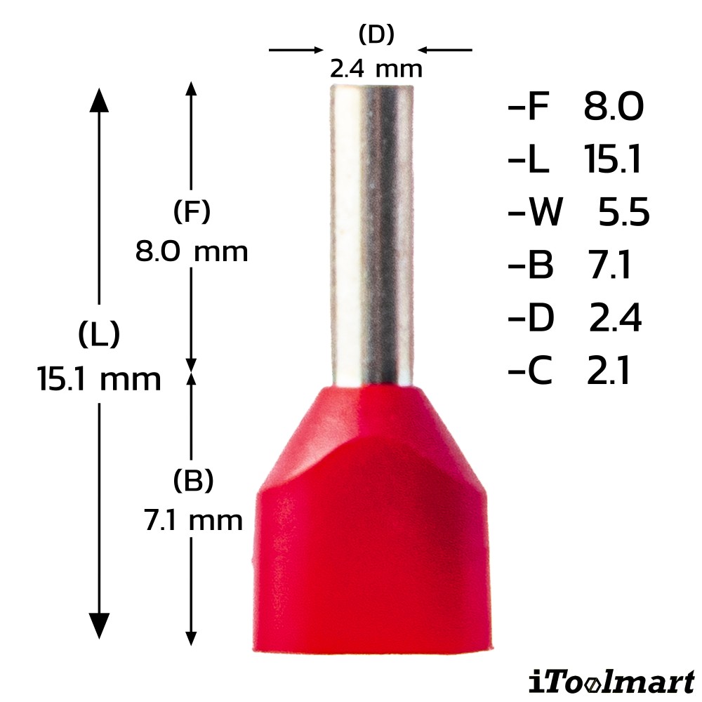 หางปลาคอร์ดเอ็น KST TE1008 แบบคู่ ขนาด 1 0 mm² 100 ตัว