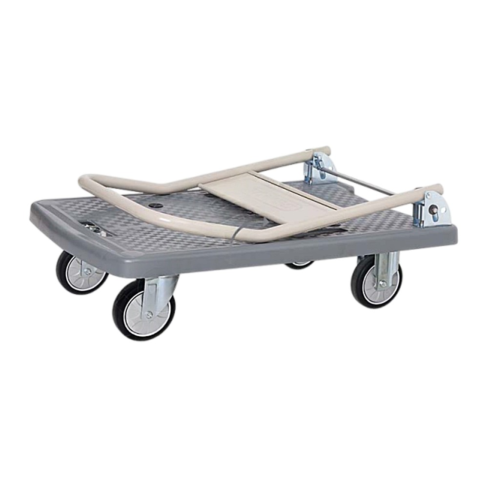 รถเข็นพื้นพลาสติกชั้นเดียว JUMBO GP-210J มือจับพับเก็บได้ รับน้ำหนักได้ 250 กก.