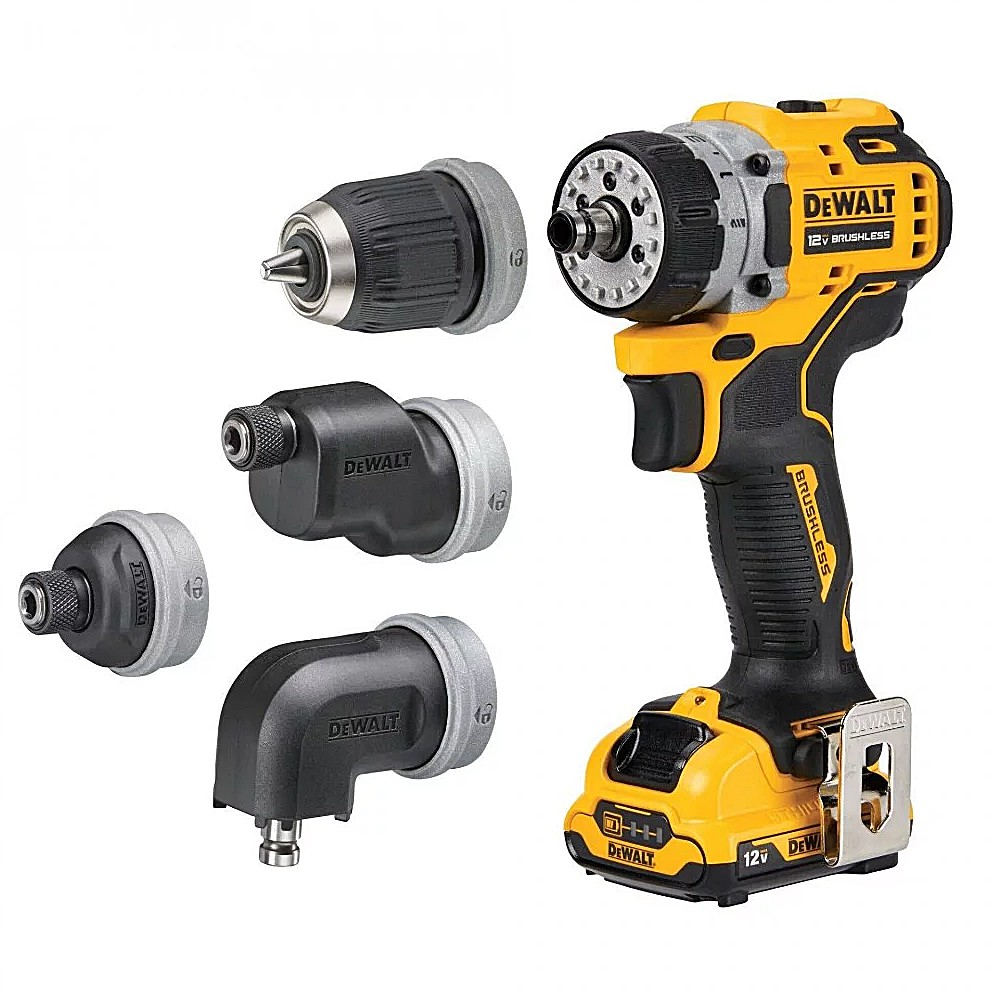 สว่านไขควงไร้สาย DEWALT&nbsp;DCD703D2-B1 Multi-Head 5-in-1 12V Max มอเตอร์ไร้แปรงถ่าน