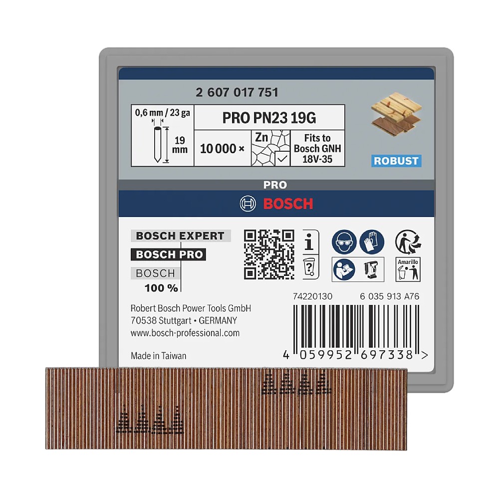 ลูกแม็กขาเดี่ยว PRO PN23 BOSCH PRO PN23 G Pin, 0.65/23g ขนาด 19 มม. (10000 ลูก)