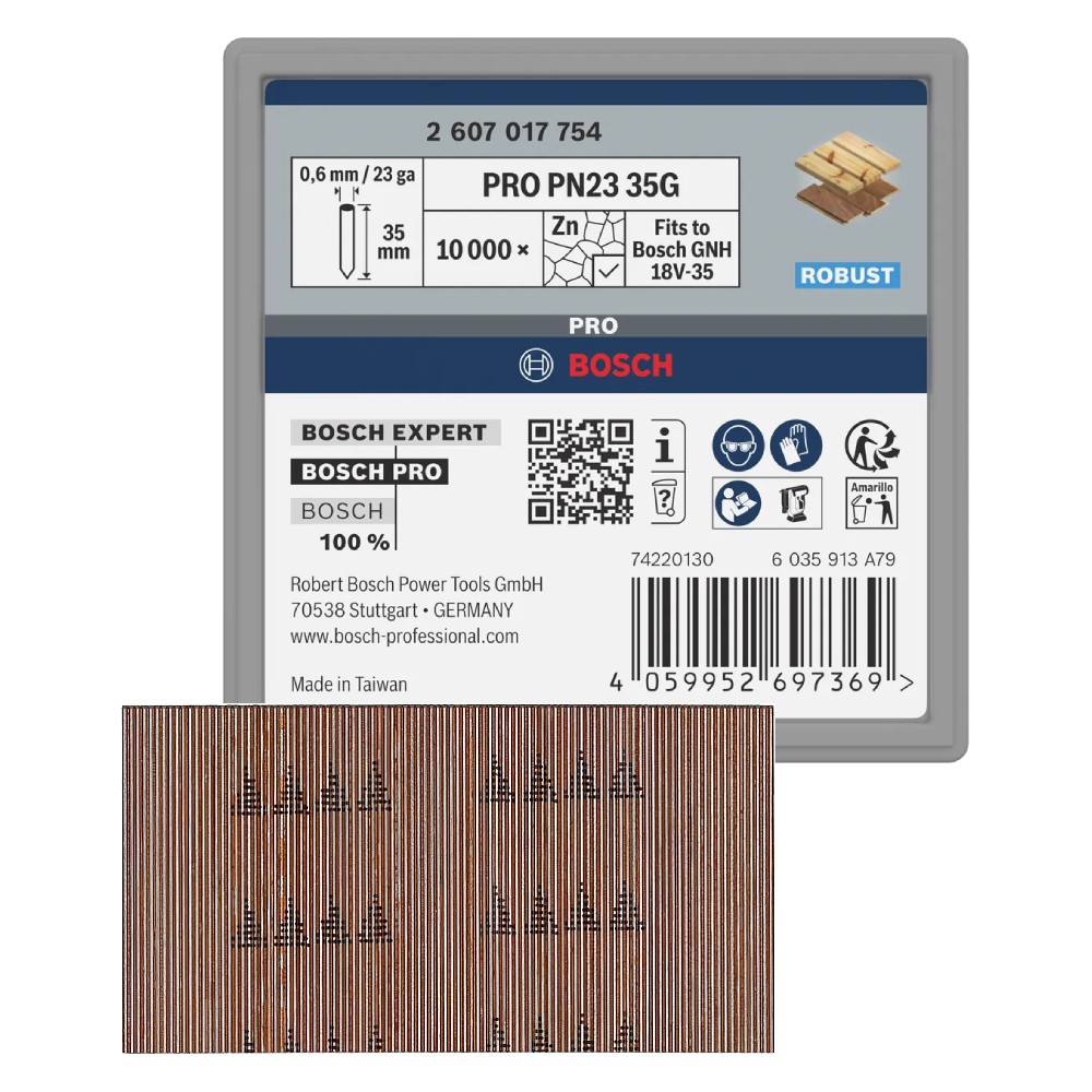 ลูกแม็กขาเดี่ยว BOSCH PRO PN23 G Pin, 0.65/23g ขนาด 35 มม. (10000 ลูก)