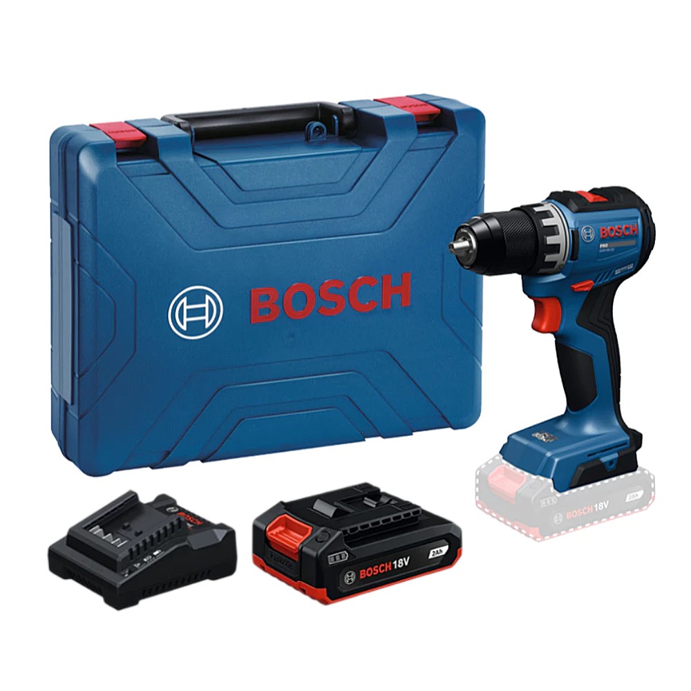 สว่านไร้สาย BOSCH GSR 18V-52 18V Brushless Motor หัวสว่านแบบหล็ก Key less พร้อมแบตเตอรี่และแท่นชาร์จ