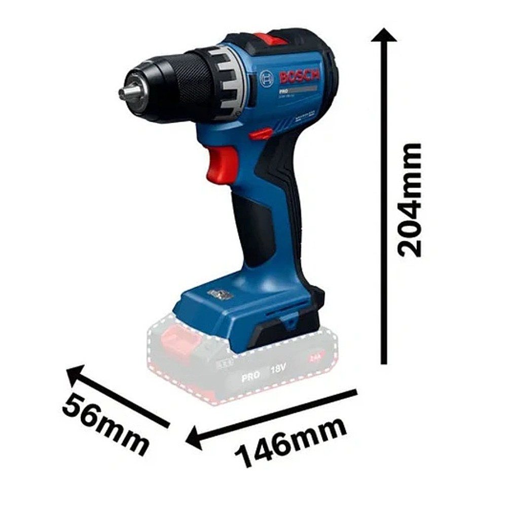 สว่านไร้สาย BOSCH GSR 18V-52 18V Brushless Motor หัวสว่านแบบหล็ก Key less พร้อมแบตเตอรี่และแท่นชาร์จ