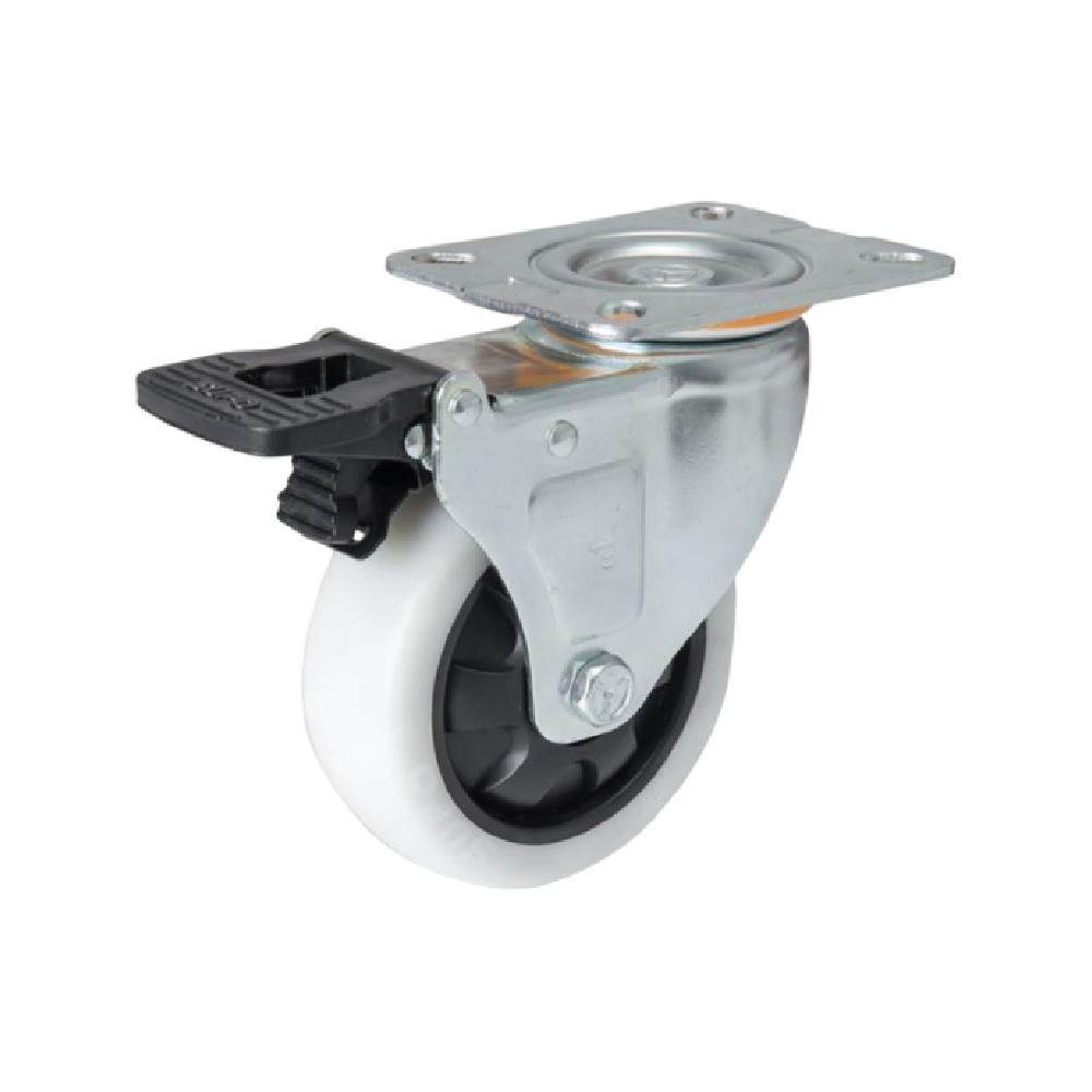 ล้อไนล่อน PA Series 03 SUPO B021306002 ล้อเป็นติดเบรก ขนาด 125 มม 