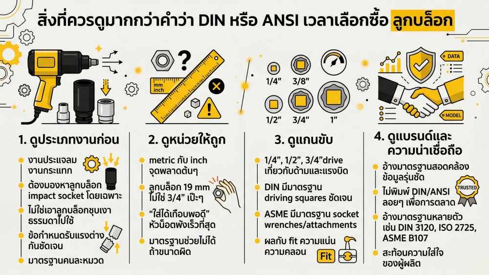 เจาะลึก ลูกบล็อก มาตรฐาน DIN กับ ANSI ต่างกันตรงไหน เจาะลึก ลูกบล็อก มาตรฐาน DIN กับ ANSI ต่างกันตรงไหน