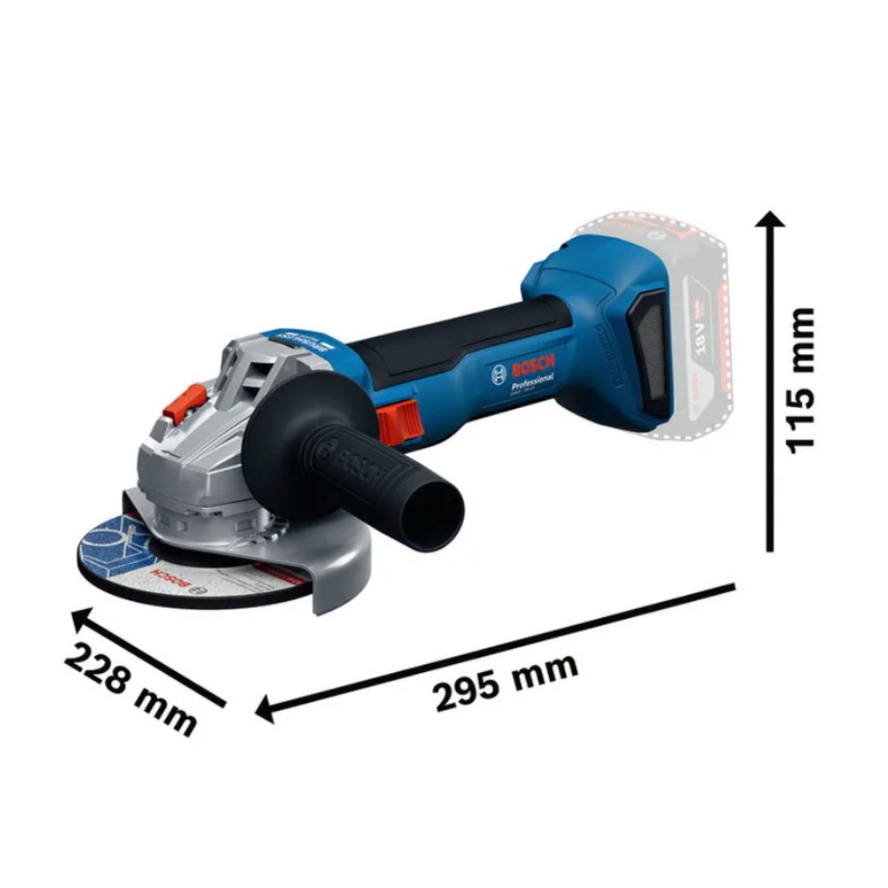 เครื่องเจียรไร้สาย BOSCH PRO GWS 18V 8 Professional 06019N90K0 ขนาด 4 นิ้ว  ตัวเปล่า 