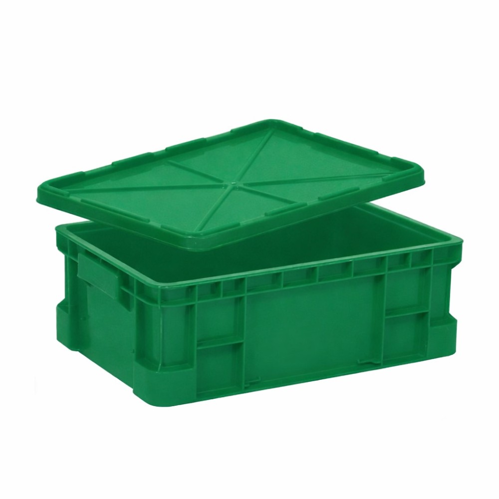 ลังพลาสติกทึบ JBJ 1026 1026L พร้อมฝา สีเขียว ขนาด 508 x 335 x 200 มม 