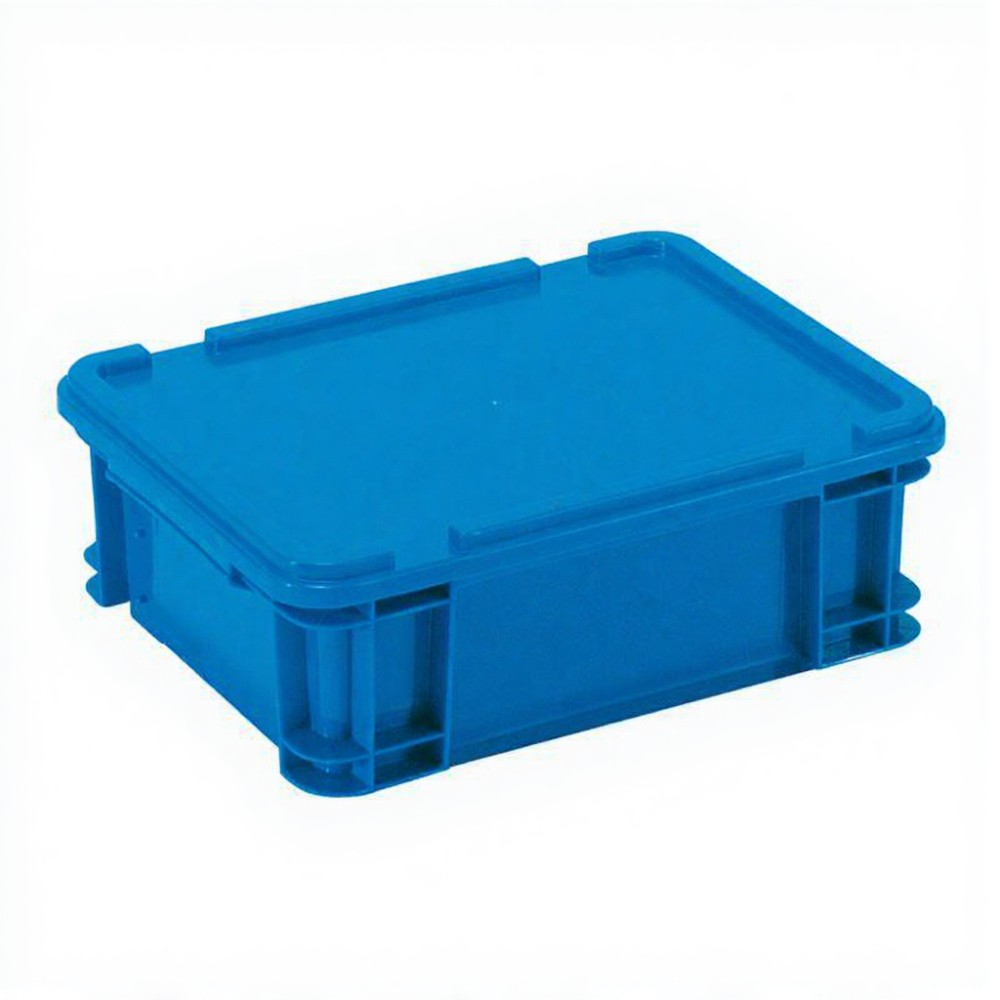 ลังพลาสติกทึบ JBJ 2553 2553L พร้อมฝา สีน้ำเงิน ขนาด 375 x 285 x 145 มม 