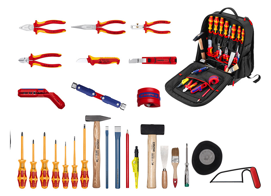 ชุดเครื่องมือช่างพร้อมกระเป๋าเป้ KNIPEX 00 21 51 HLS Modular X15 Elektro 01 พร้อมเครื่องมือ 27 ชิ้น