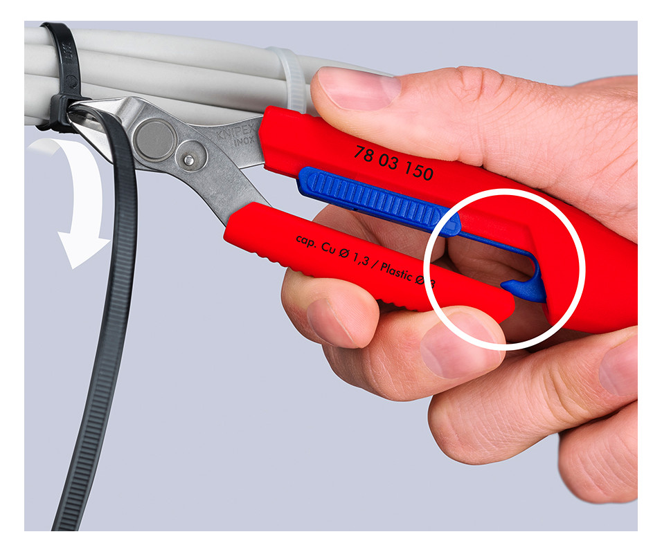 คีมตัด KNIPEX 78 03 150 V01 Slim Knips พร้อมซองคาดเอว
