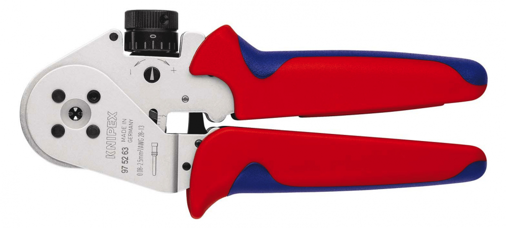 คีมย้ำสาย KNIPEX 97 52 63 สี่ตำแหน่งแบบสี่เข็ม สำหรับการย้ำเทิร์นคอนแทค