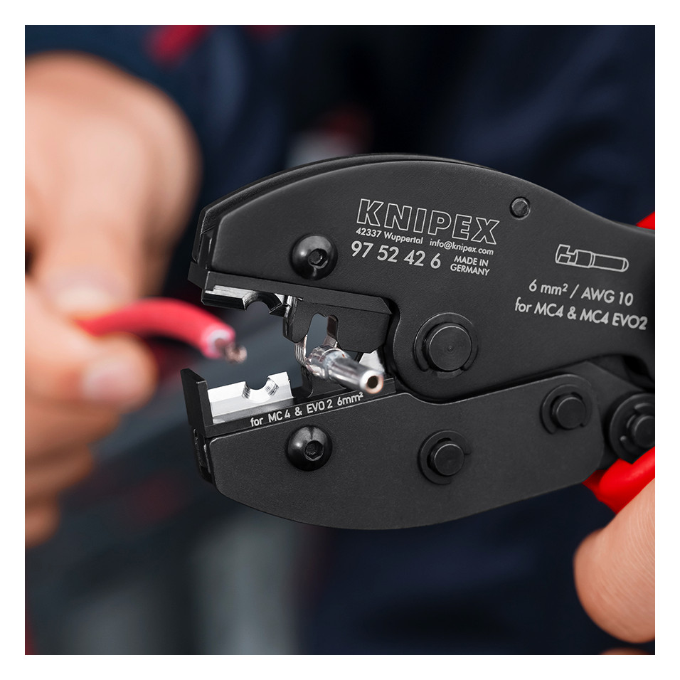 คีมย้ำสายไฟ KNIPEX 97 52 42 6 PreciForce ขนาด 6 มม  MC4 E
