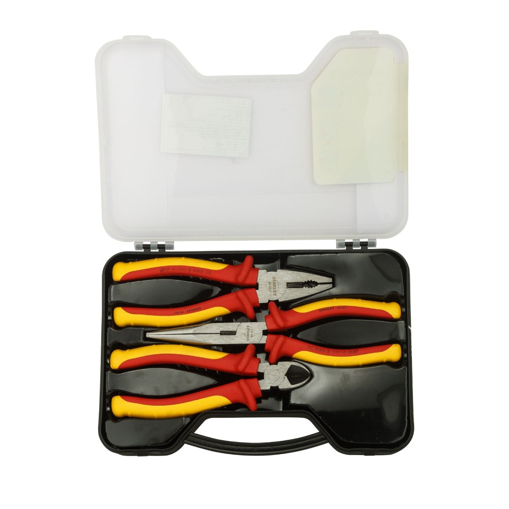 ชุดคีมปากจิ้งจก STANLEY 84 011 หุ้มฉนวนไฟฟ้า  3 ชิ้น 